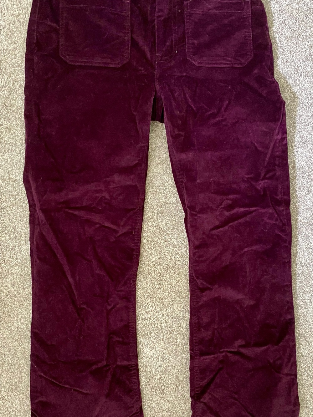 J Crew Womens Burgundy Velvet Demi Boot Crop  Size 28 NWT